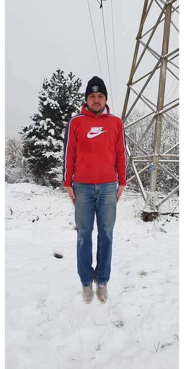 Nike × Streetwear × Vintage 90s Faded Nike Red Hoo