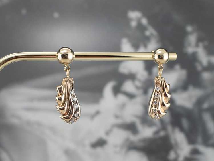Vintage Cascading Diamond Gold Drop Earrings - image 10