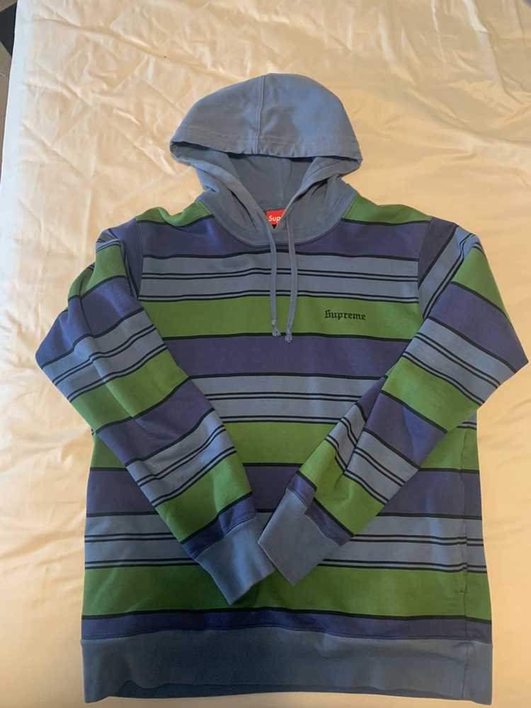 Supreme Sleeve Stripe Sweater Blue Camo