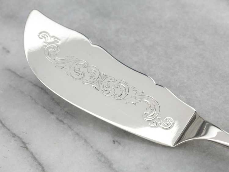 Antique Coin Silver Butter Knife - image 1