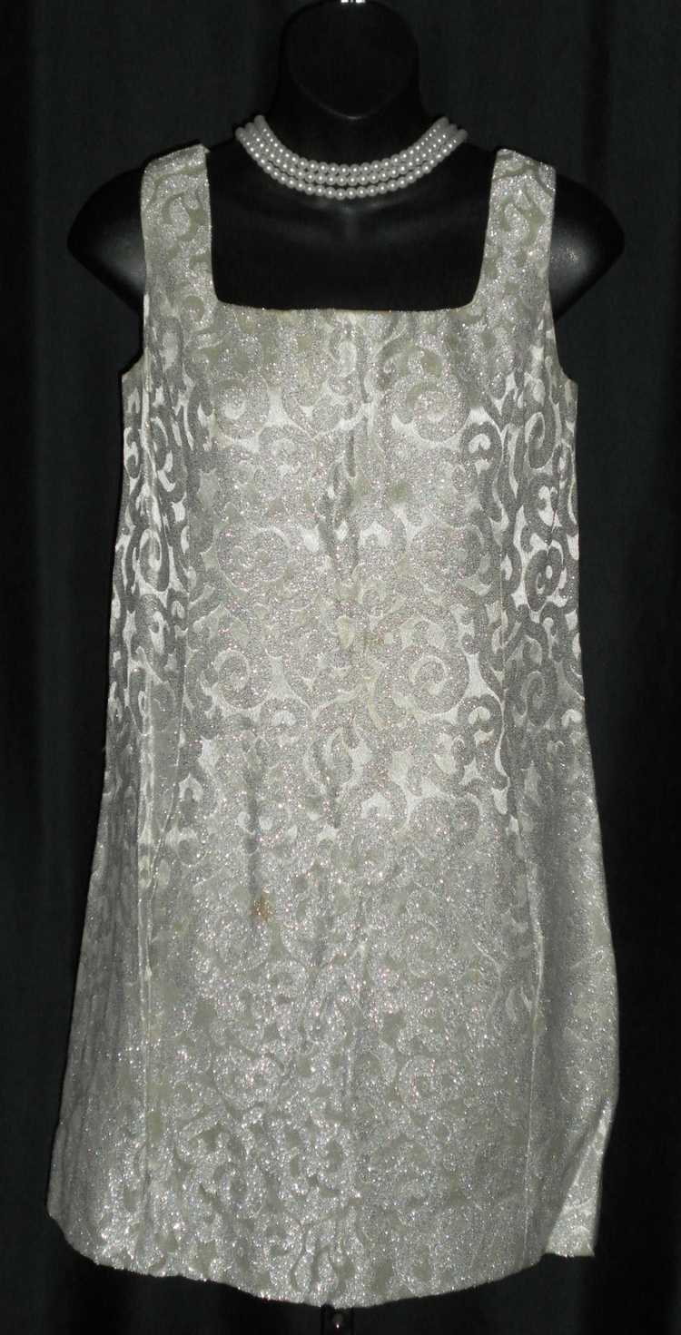 Bold & Sparkly Vintage 1960's 2 Piece Silver Lame… - image 5