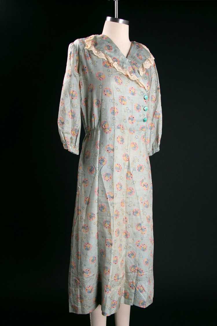 Vintage 1930's Deco Silk Bubble Print Dress - image 8