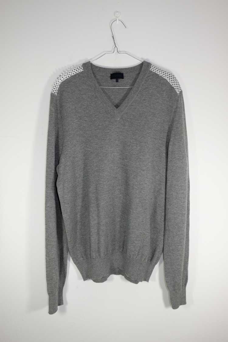 Merino Wool Crewneck Sweater for Male - Flecked Dark Gray - Size S - Lanvin