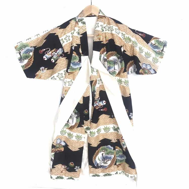 Japanese Brand × Kimono Japan Dragon Vtg kimono a… - image 1