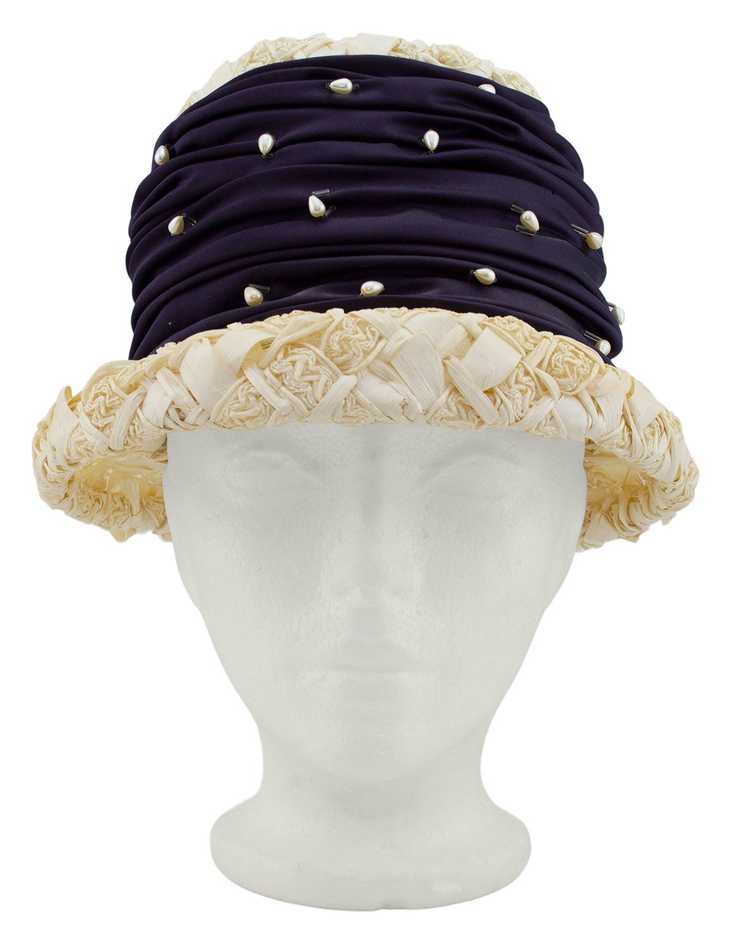 Straw and Pearl Hat - image 2