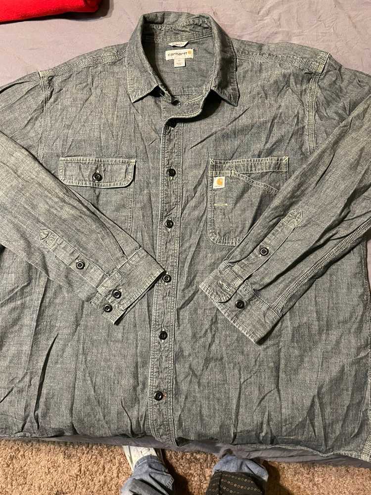 Carhartt Carhartt light denim jacket shirt worker… - image 2