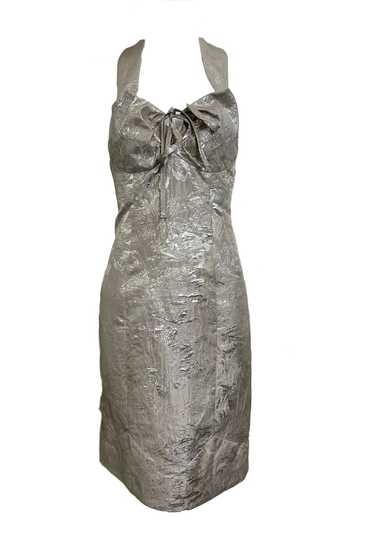 Vivienne Westwood 90s Silver Brocade Mini Dress