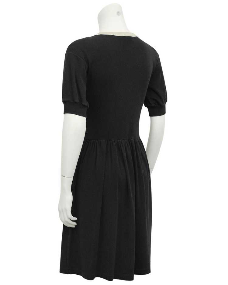 Sonia Rykiel Black Cotton Jersey Dress with White… - image 2