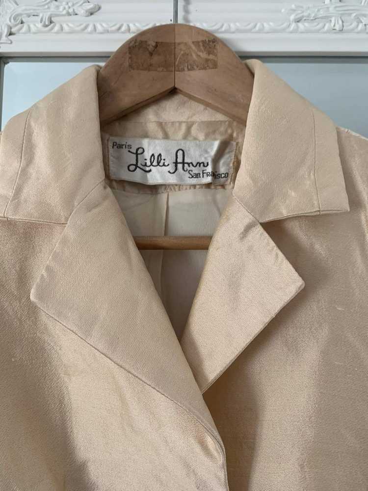 Vintage Silk Blazer Jacket - Silk Chiffon Lined -… - image 4