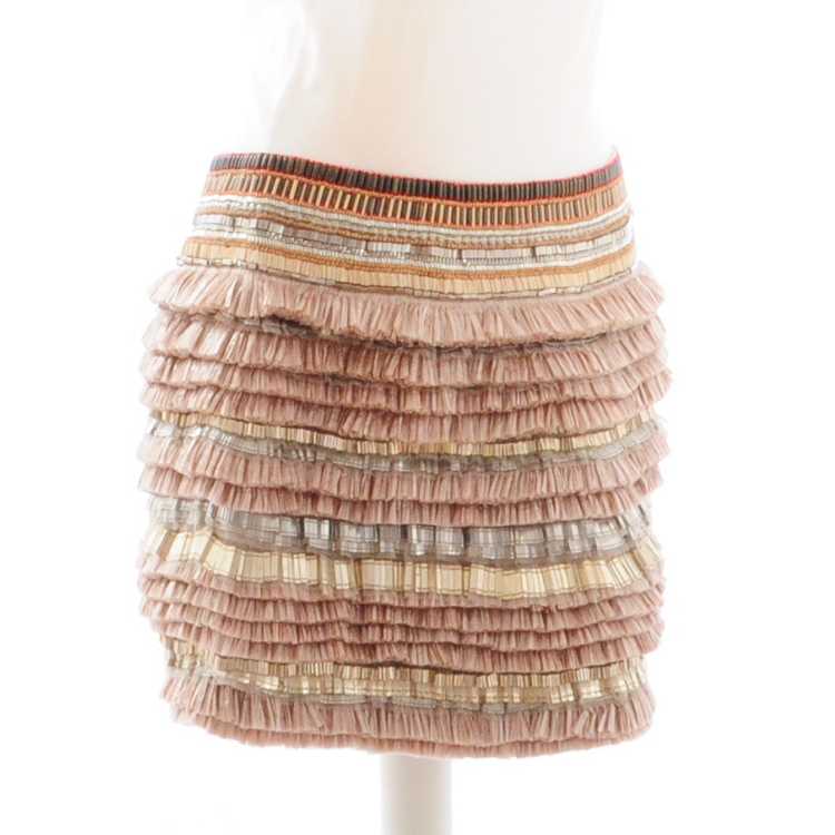 Matthew Williamson Pink / beige raffia skirt - image 2
