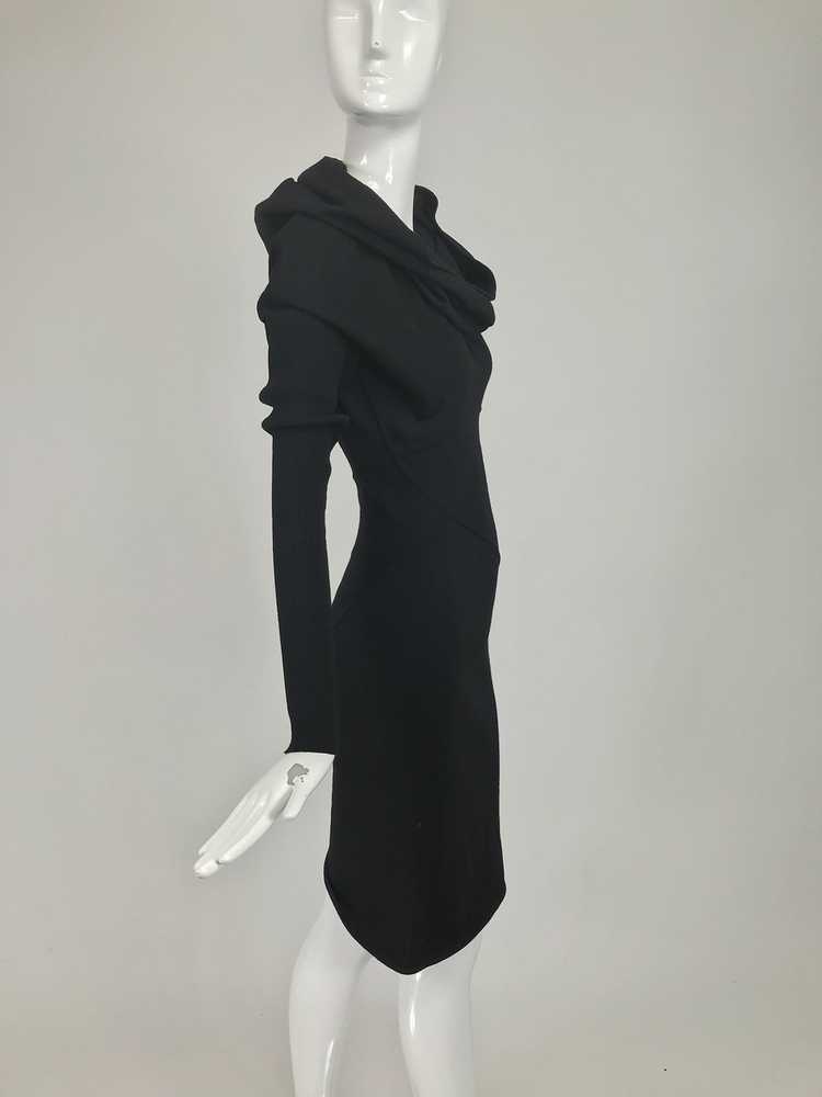 Azzedine Alaïa Black Hooded Body Con Dress 1980s - image 13