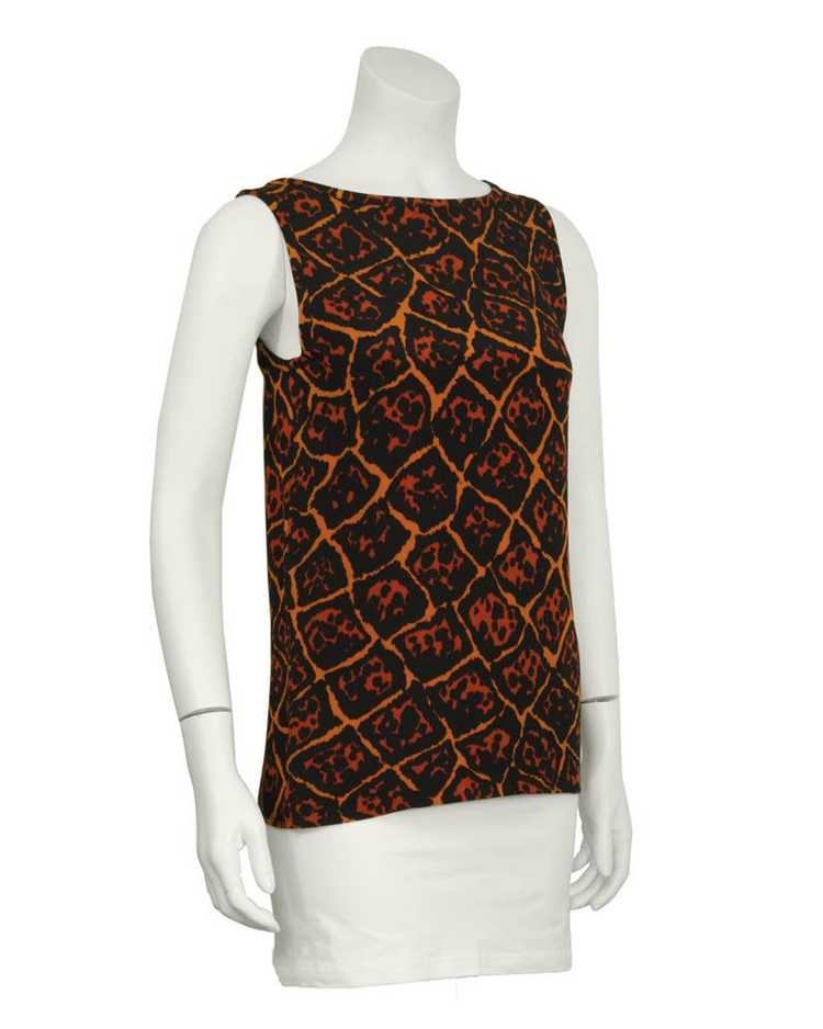 Yves Saint Laurent Leopard Print Silk Tank - image 1