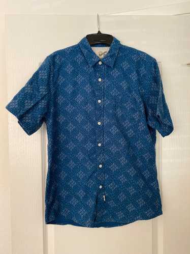 Topman Topman Blue patterned short sleeve button u