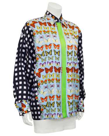 Versace Butterfly Silk Shirt - image 1