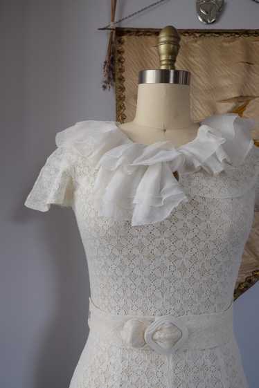 1930s Rare NRA White Cotton Lace Dress and Jacket… - image 1