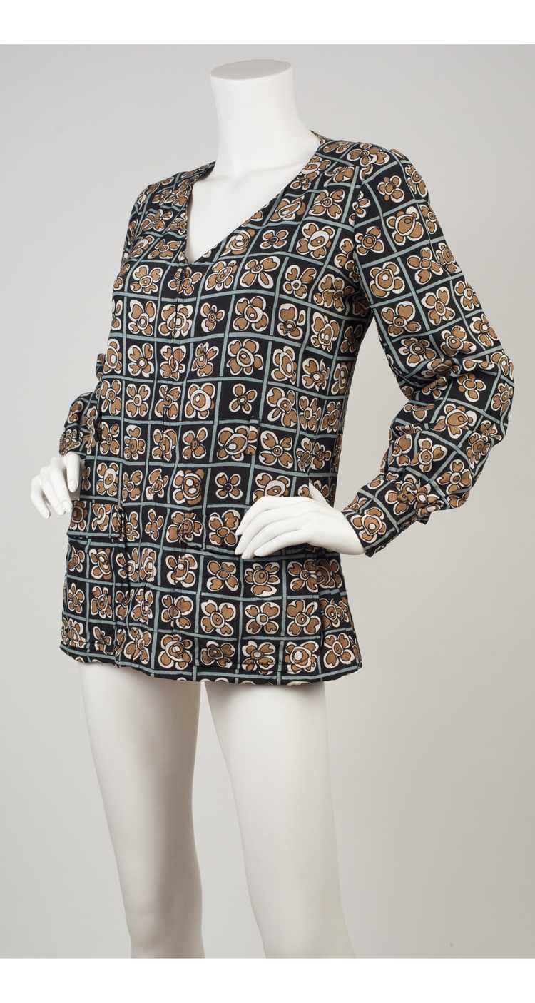 Emanuel Ungaro c. 1971 Floral Pop Art Silk Blouse - image 4