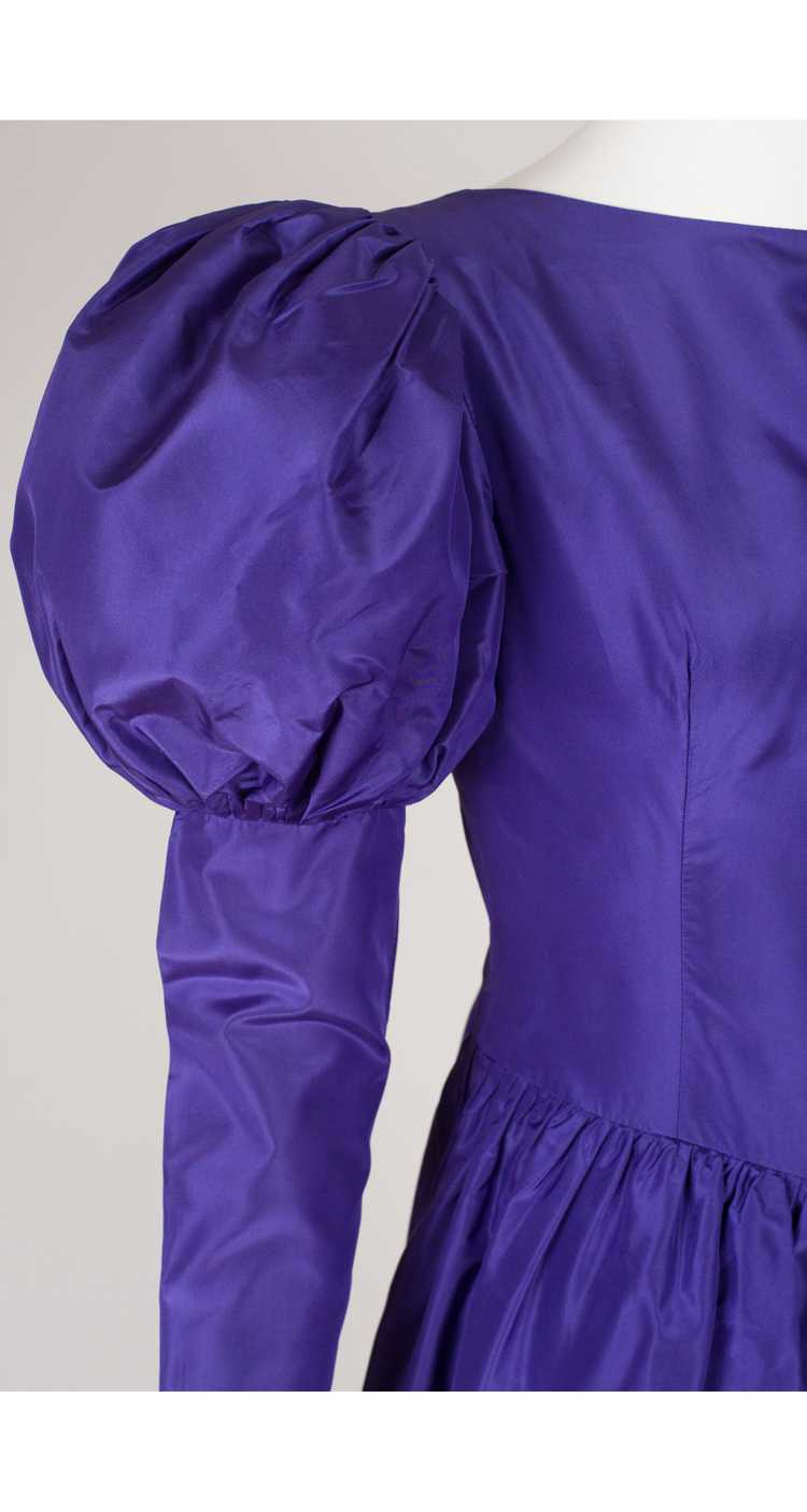 Gina Fratini 1980s Purple Silk Taffeta Juliet Sle… - image 3