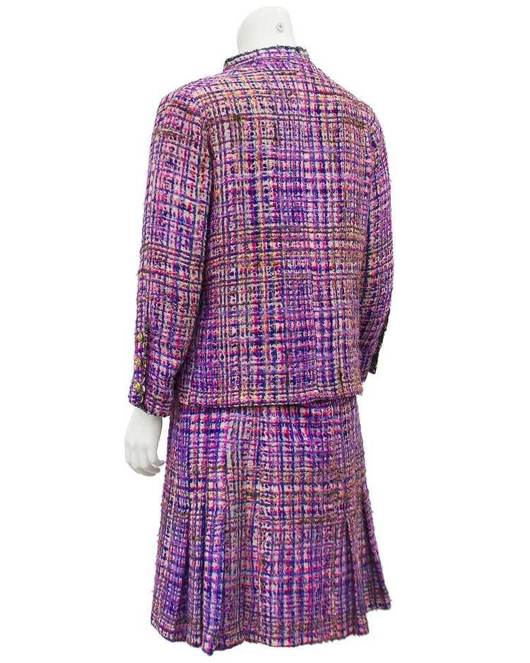 Chanel Couture Purple and Pink Boucle Suit - image 2