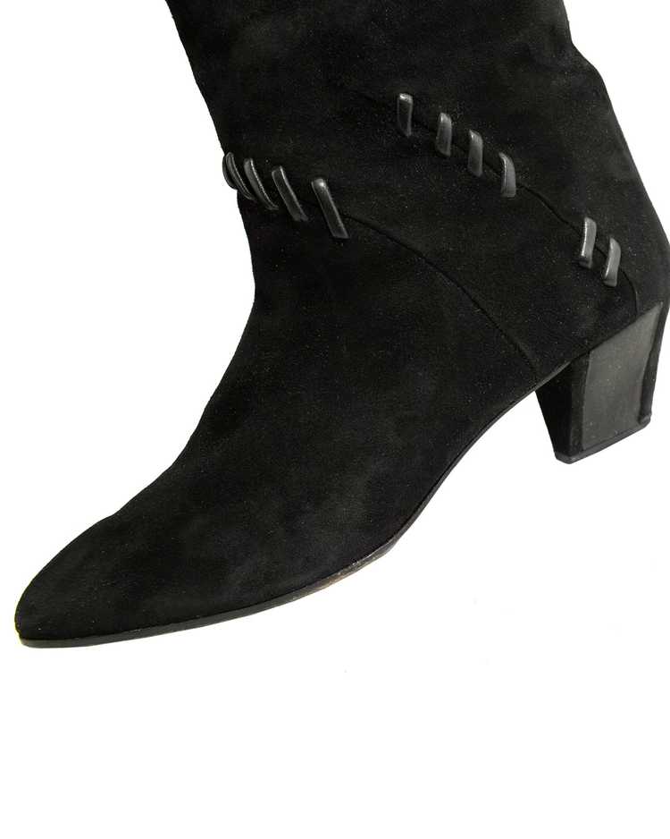 Mario Valentino Black Suede Knee Boots - image 7