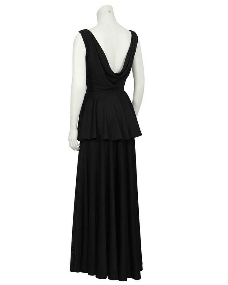 Jean Varon Black Jersey Gown With Peplum - image 4