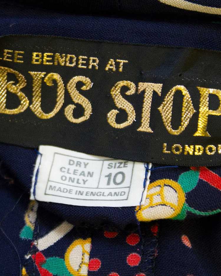 Bus Stop by Lee Bender Navy Blue Printed Rayon Dr… - image 6