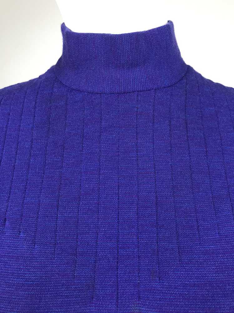 Vintage Norman Norell Heathered Purple Wool Jerse… - image 4