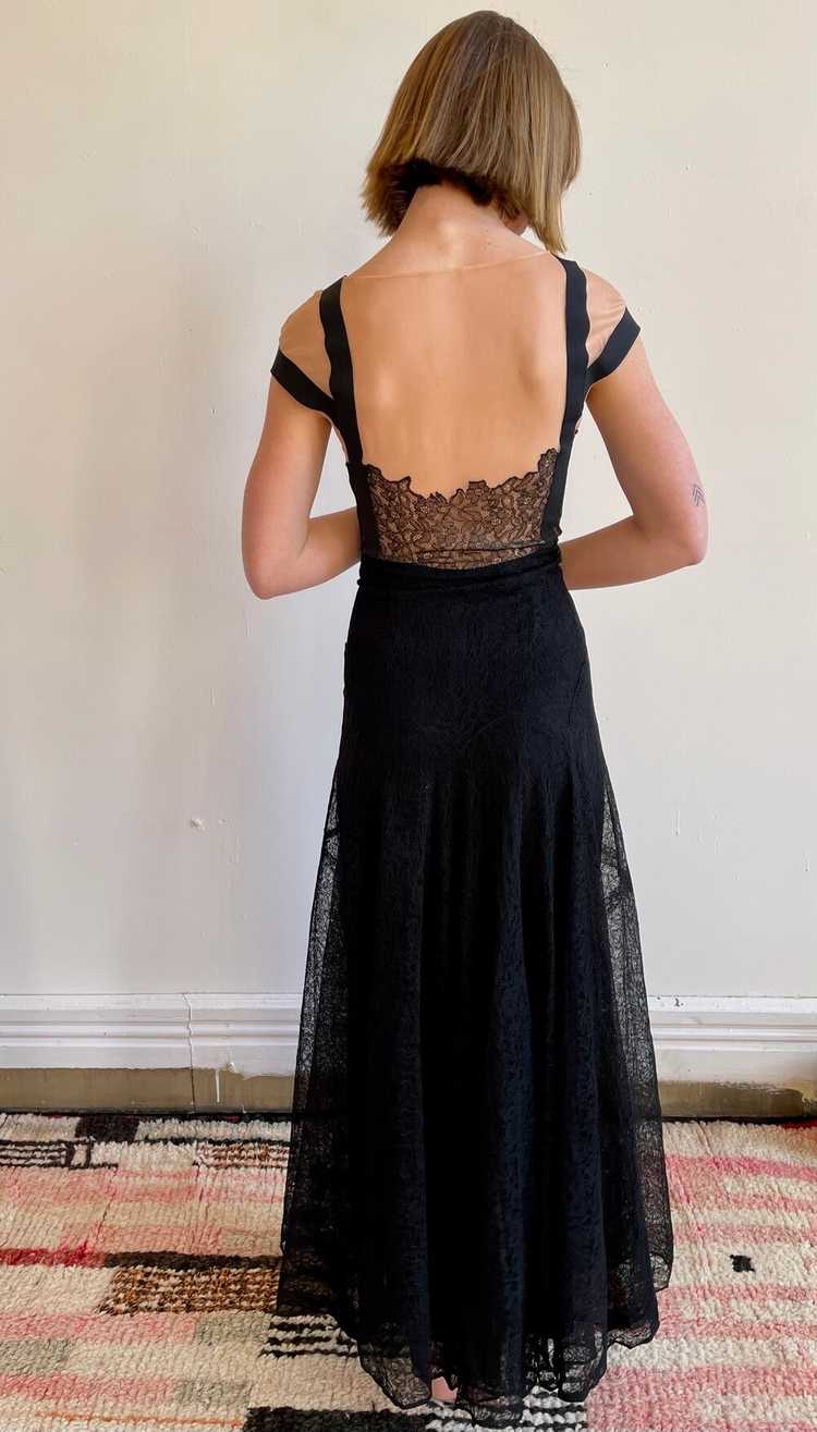 1940s Black Lace Evening Gown - image 7