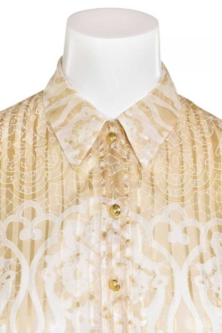 Escada Margaretha Ley Biscuit Sheer Striped Lace … - image 3