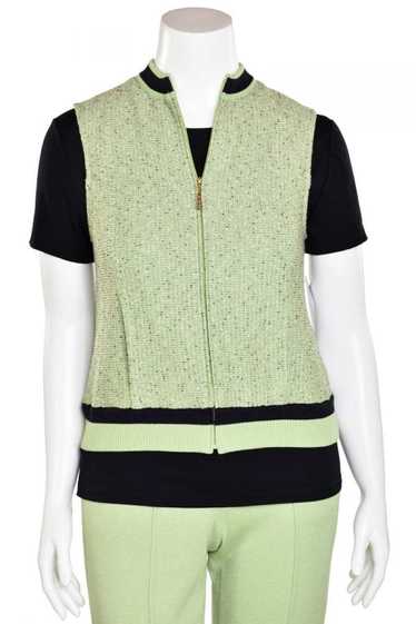St. John Sport Fairway Green / Black Knit Vest