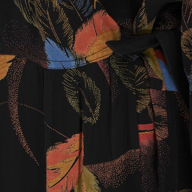 1940s Feather Print Rayon Wrap Dress - image 4