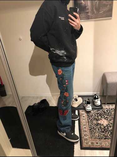 Gucci Gucci embroidered flower jeans