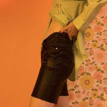 Black leather shorts - image 1