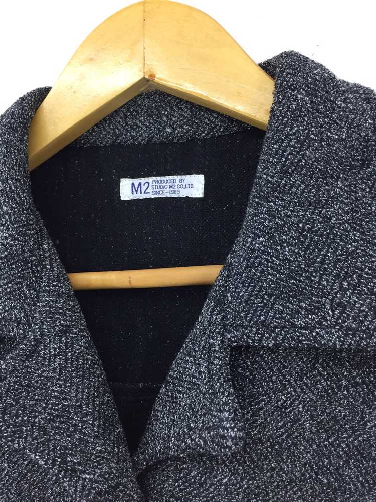 Japanese Brand M2 Co.Ltd Wool Knit Caban Nice Des… - image 6