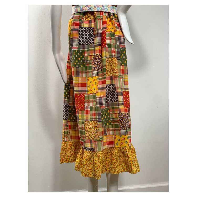 70s patchwork print dress - image 3