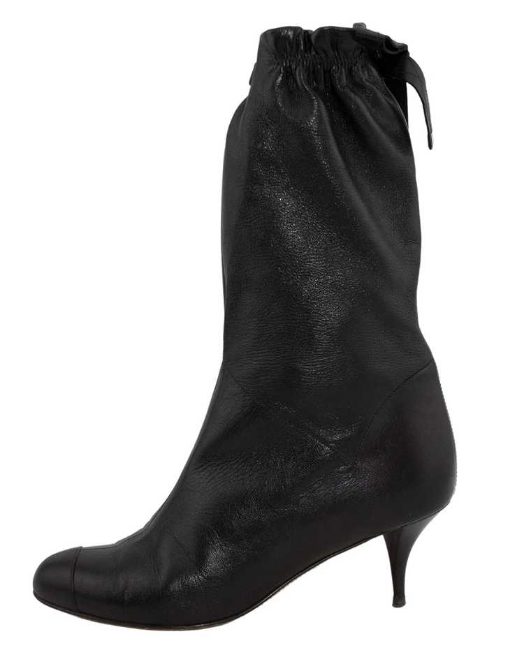 Chanel Black Leather Boots - image 2