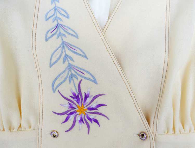 Bill Gibb Vintage Skirt Suit in Cream Wool Crepe … - image 6