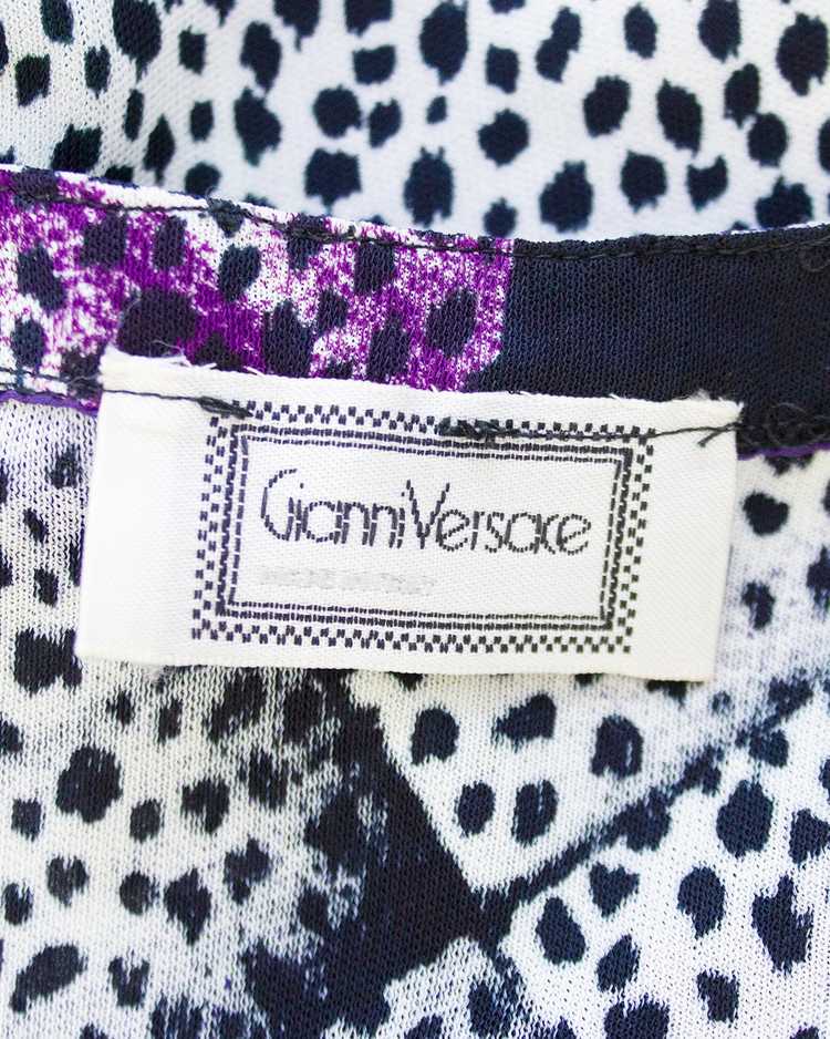 Versace Purple and Green Animal Print Tank Top wi… - image 5