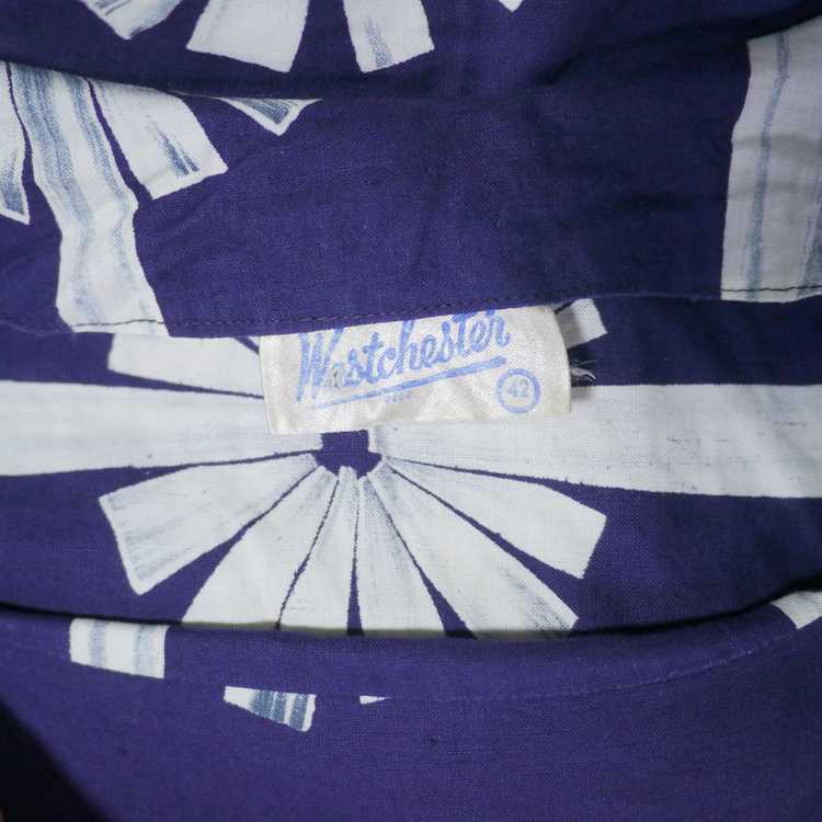 50s BLUE WHITE RIBBON AND BOW PRINT COTTON DAY DR… - image 6