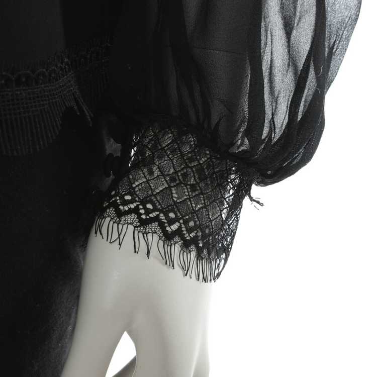 SIMKHAI Caylee Silk Lace Plisse Off Shoulder Top in Black