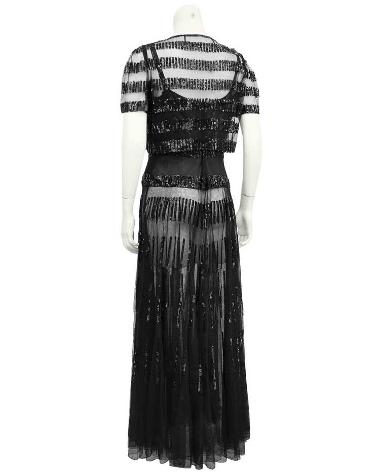 Black Sheer and Sequin Gown Ensemble - image 2