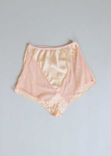 Vintage 1930s Peach Silk and Soutache Lace Panties