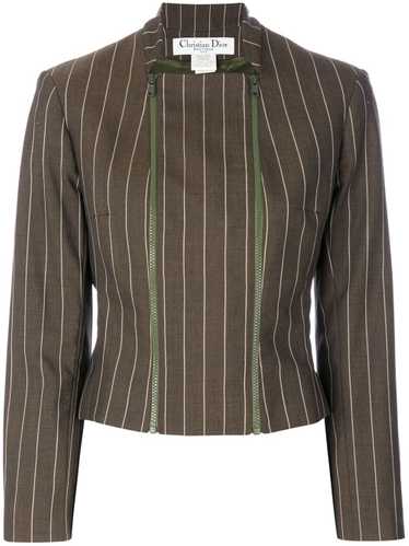 Christian Dior pre-owned pinstriped jacket - Brown
