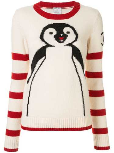 CHANEL Pre-Owned 2007 penguin intarsia jumper - W… - image 1
