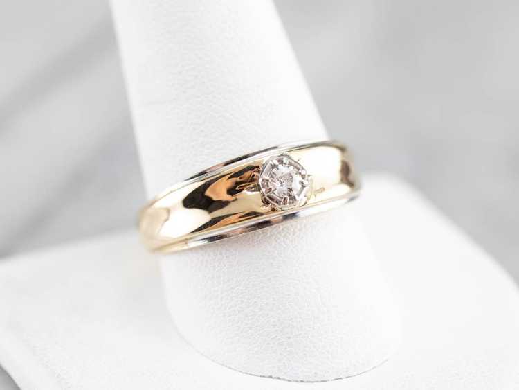 Men's Two Tone Gold Diamond Ring - image 7