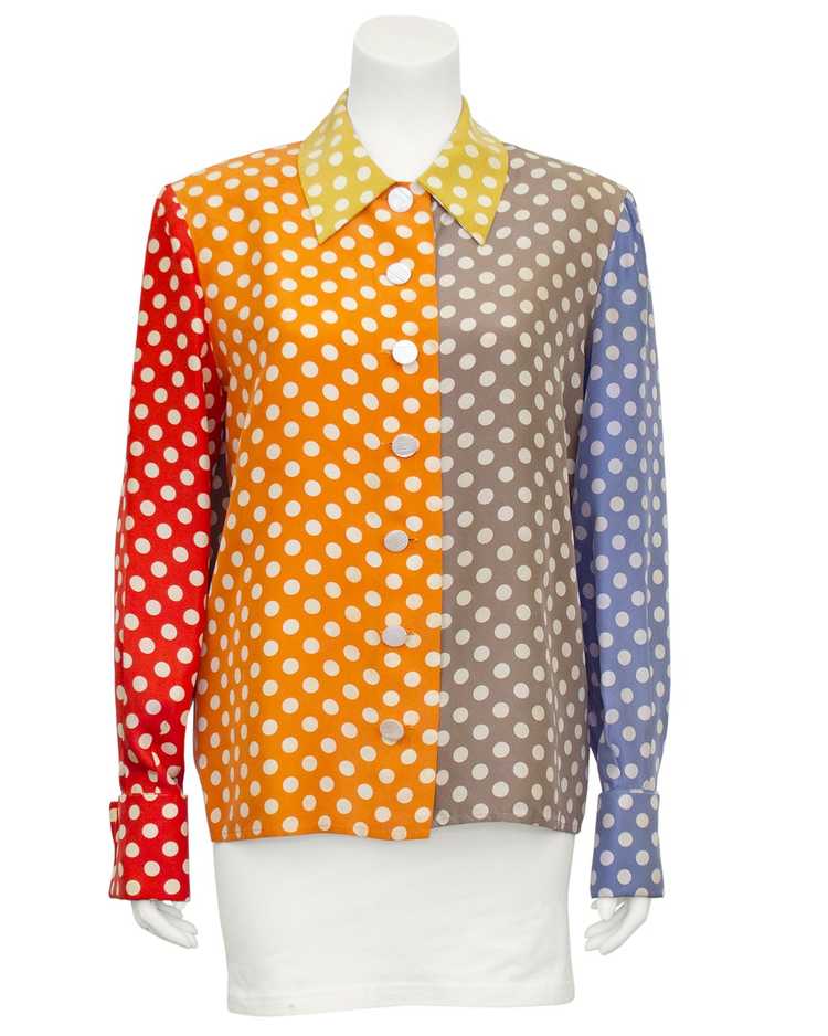 Valentino Multi Color Polka Dot Silk Shirt - image 3