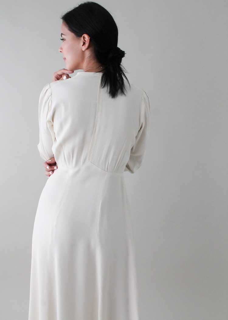 Vintage Early 1940s Ivory Full Length Dress - image 5