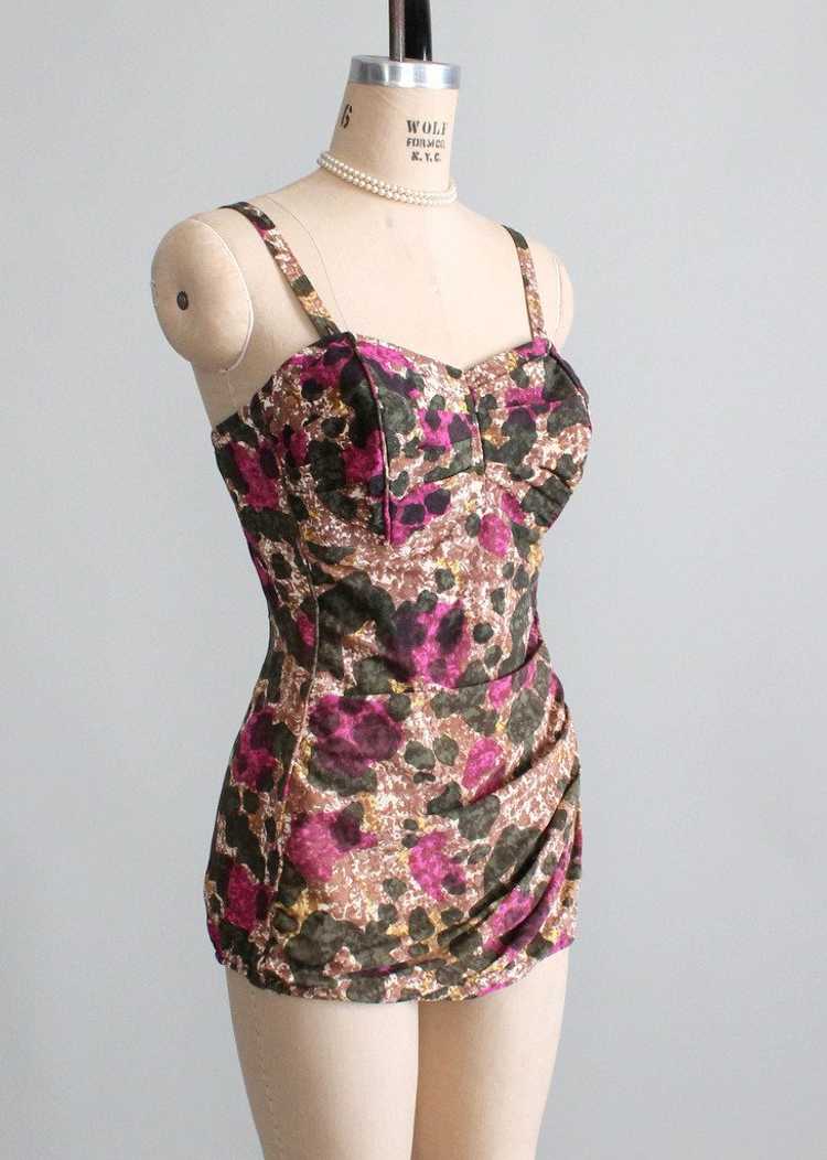 Vintage 1950s Roxanne Floral Pin Up Swimsuit - image 4