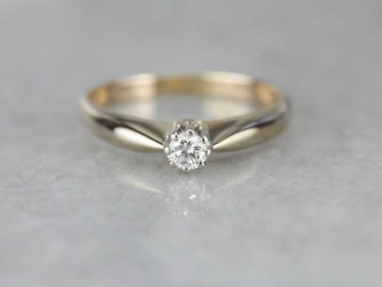 Vintage High Profile Diamond Solitaire Ring - image 1