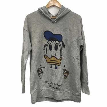 Rare Donald Duck Hoodies Nice Design Spell Out Pull Over Jumper Black Colour Small Size Women Hoodies Hoodies Sweatshirts