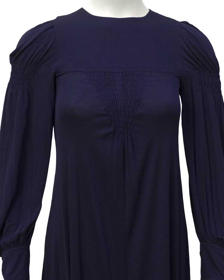 Jean Muir Navy Blue Long Sleeve Gown - image 4